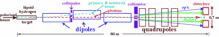 target, spectrometer, and detector configuration in End Station A