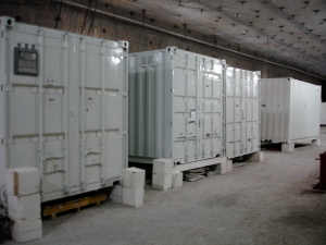 Offices and machining equipment
		are in containers in the drift